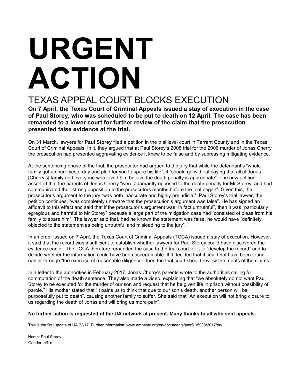 Texas Appeal Court Blocks Execution