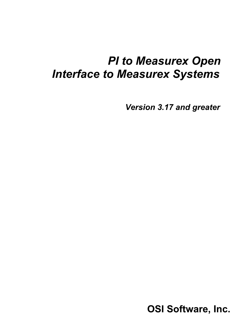 PI to Measurex Open