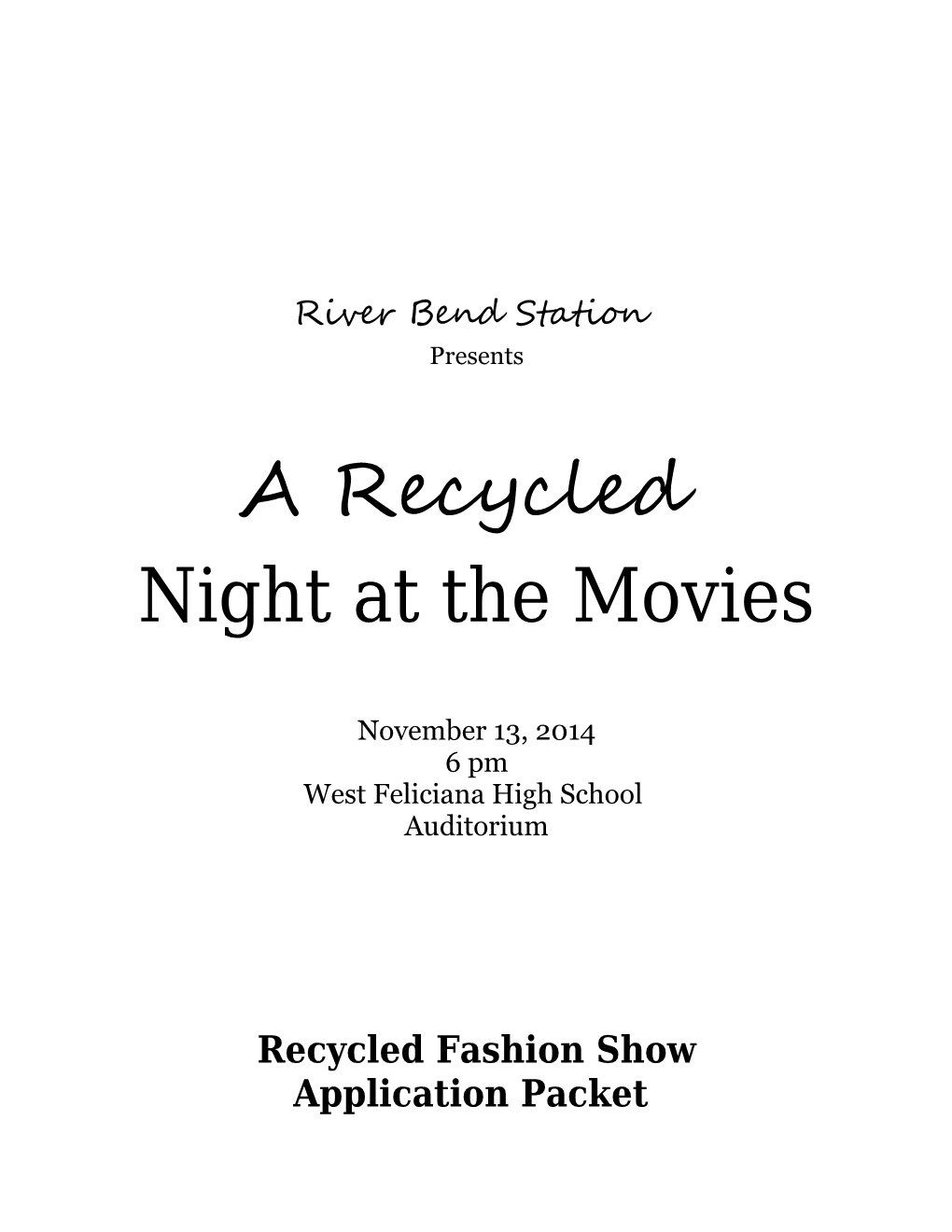 Recycling Fashion Show
