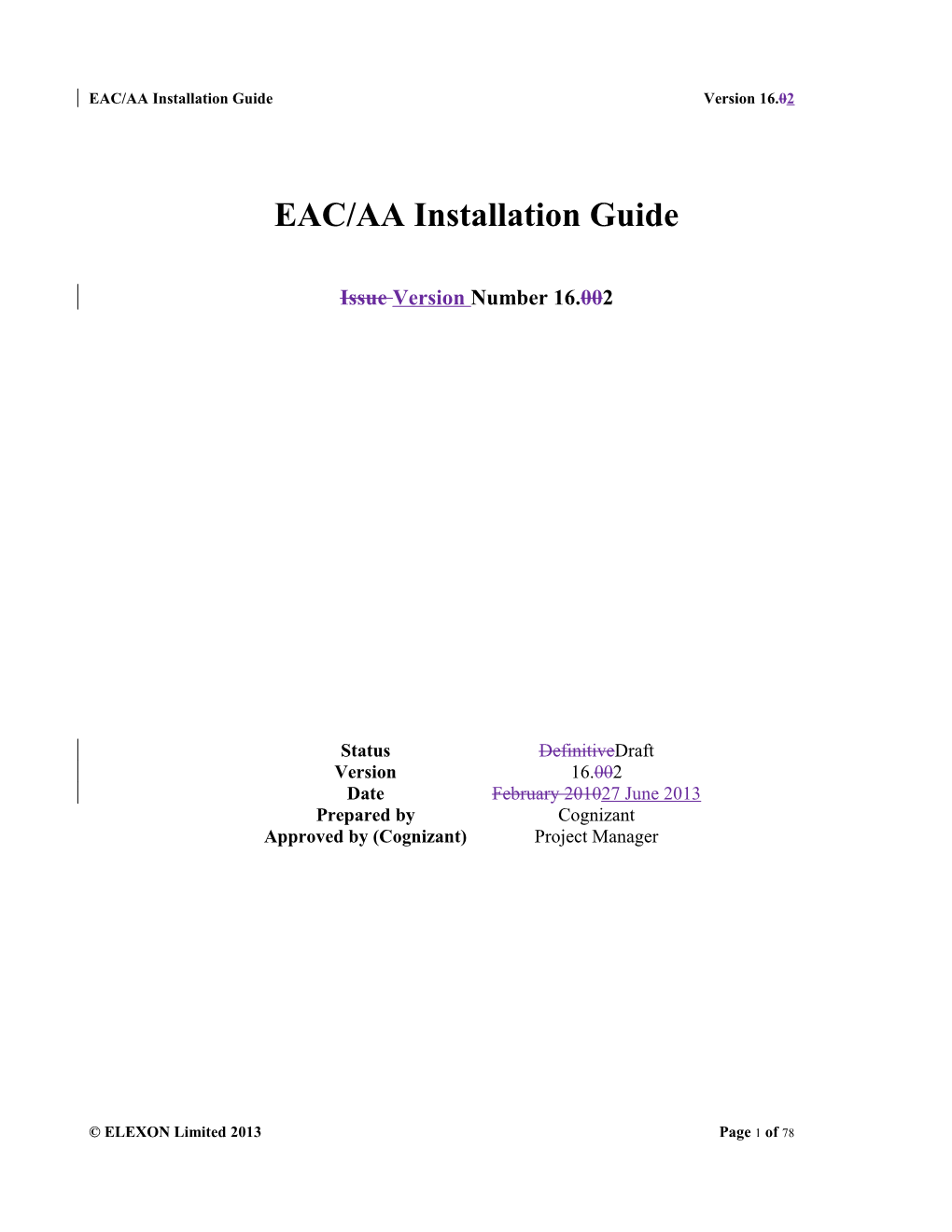 EAC/AA Installation Guide