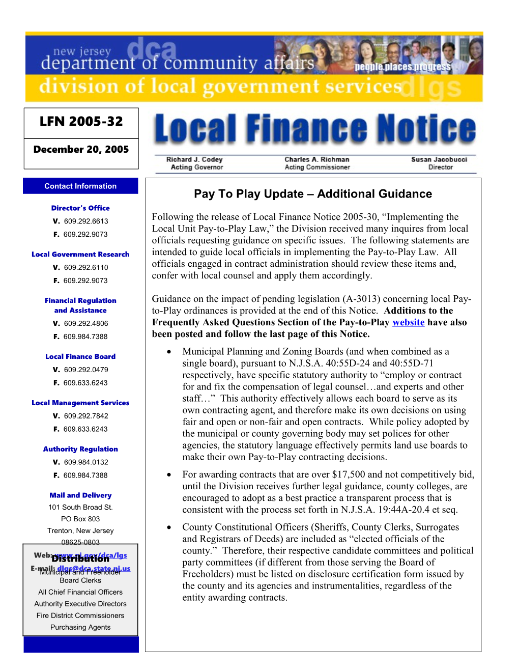Local Finance Notice 2005-32December 20, 2005Page 1