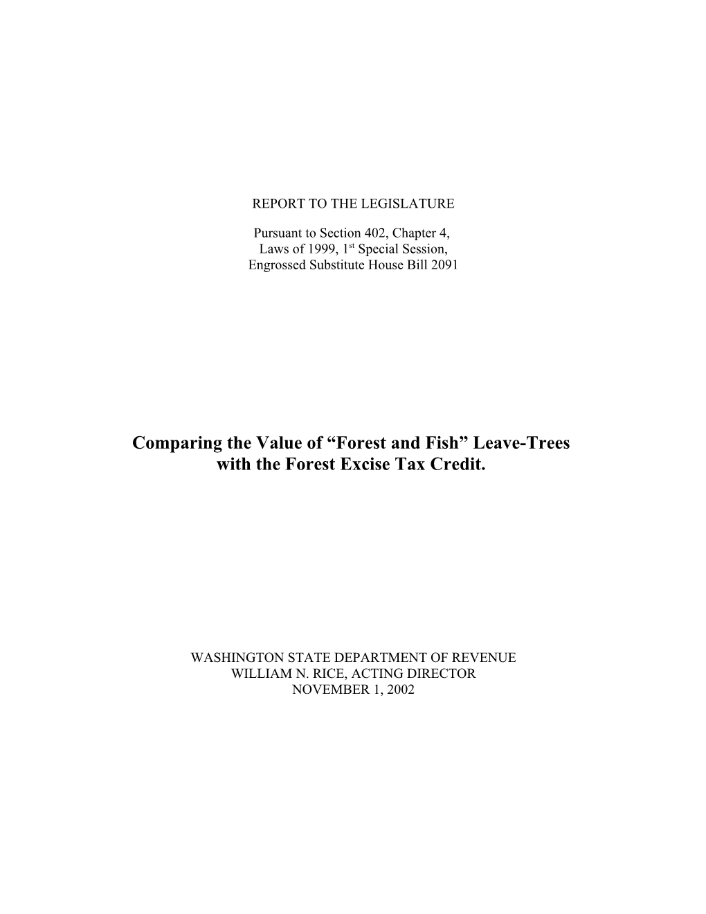 Estimating the Value of Timber in Riparian Management Zones: a Washington State Case Study