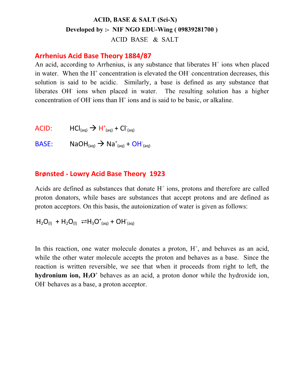 ACID, BASE & SALT (Sci-X)