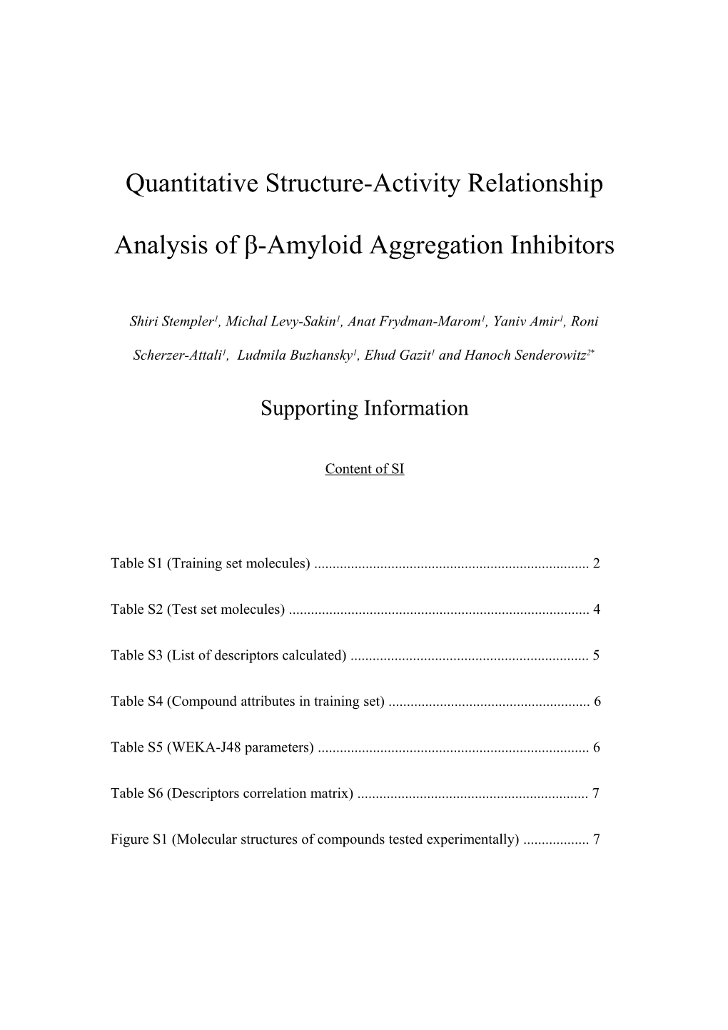 Quantitative Structure-Activity Relationship Analysisof Β-Amyloid Aggregation Inhibitors