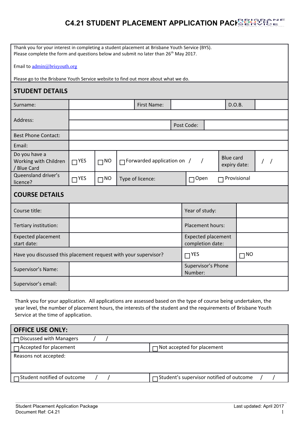 QF 5402.01 Complaint Form