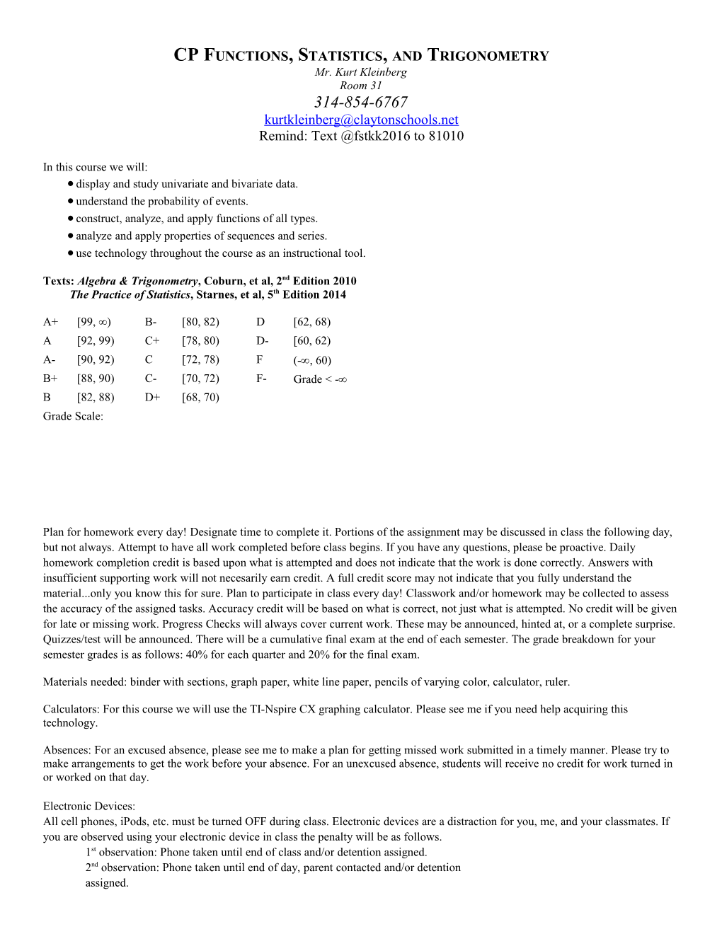 CP Functions, Statistics, and Trigonometry