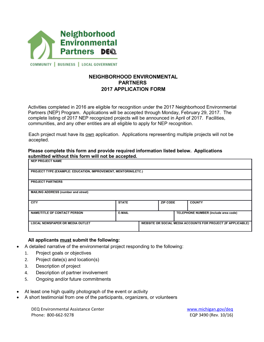 2004 Award Application Form