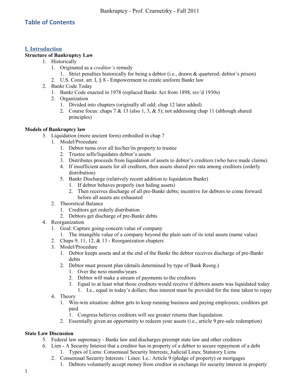 II. Commencement of the Case & Eligibility for Relief