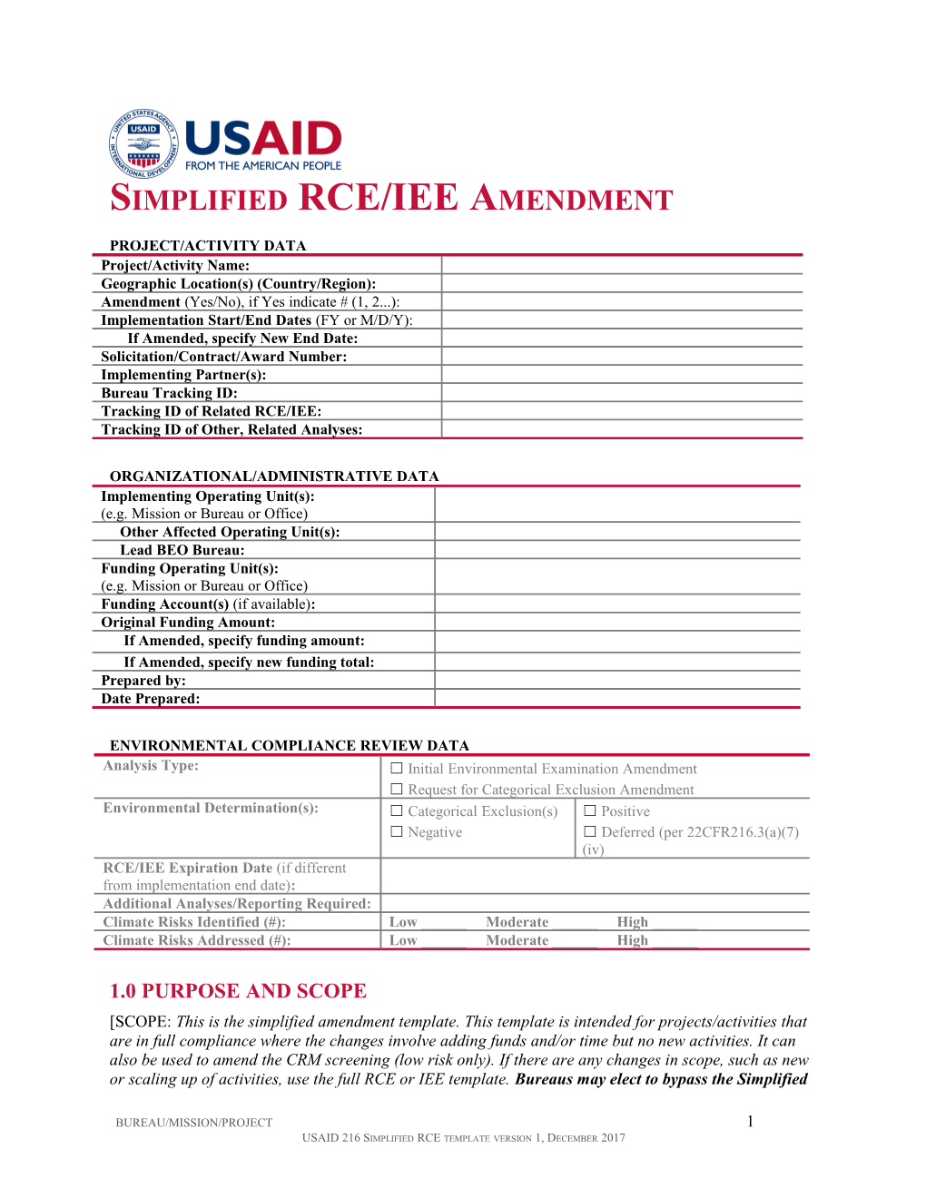 Simplified RCE/IEE Amendment