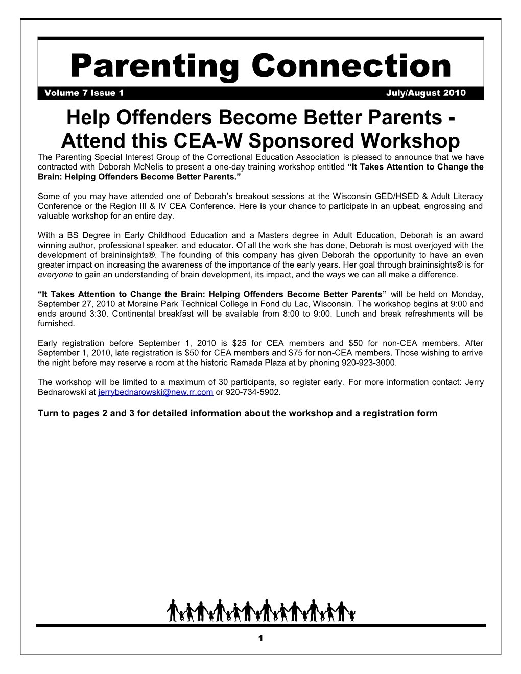 Help Offenders Become Better Parents - Attend This CEA-W Sponsored Workshop