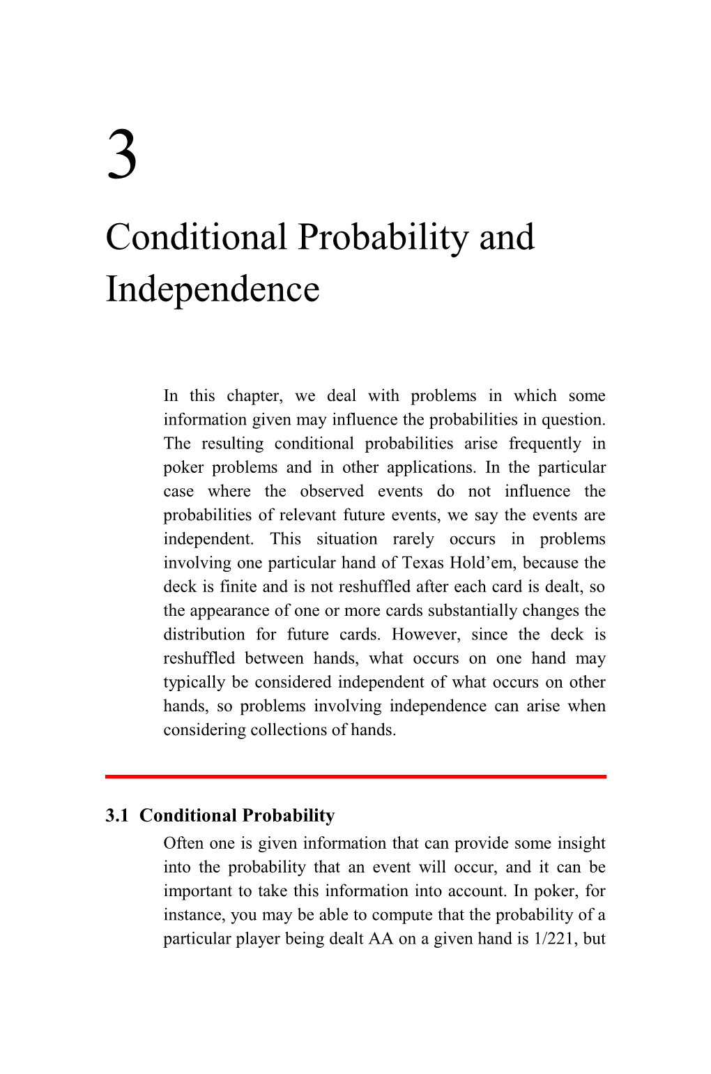 Conditional Probability and Independence