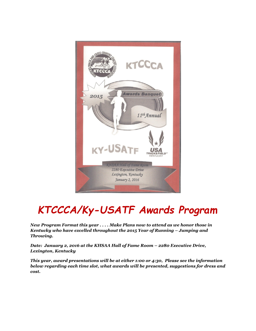 KTCCCA/Ky-USATF Awards Program