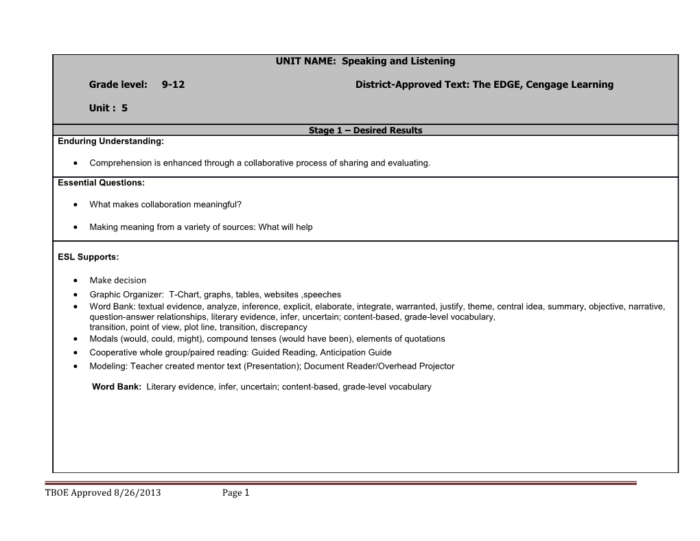 Comprehension Is Enhanced Through a Collaborative Process of Sharing and Evaluating