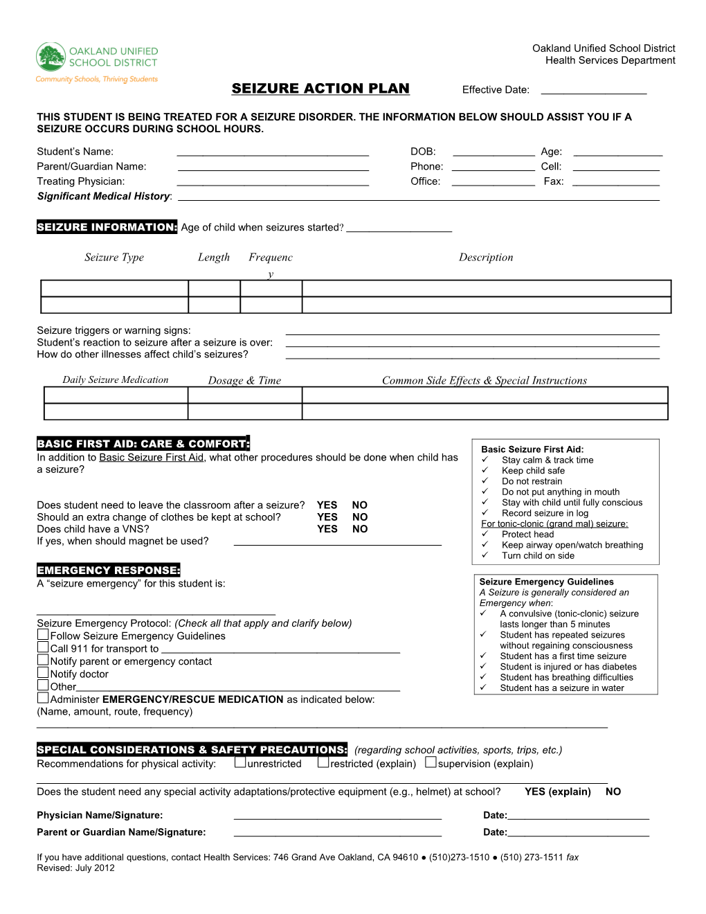 Medication and Treatment Protocol