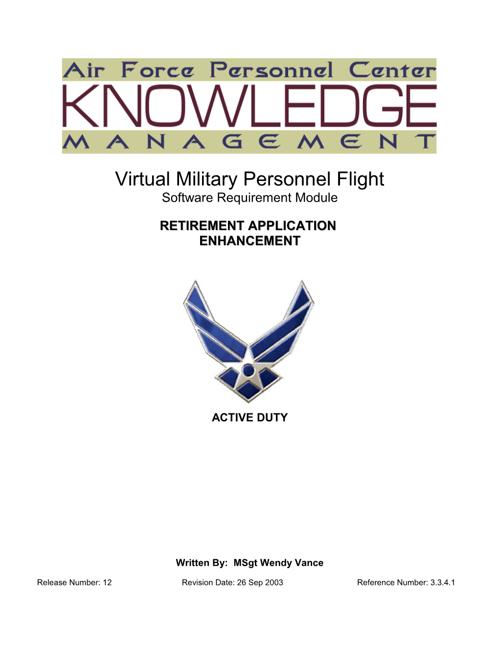 Virtual Military Personnel Flight