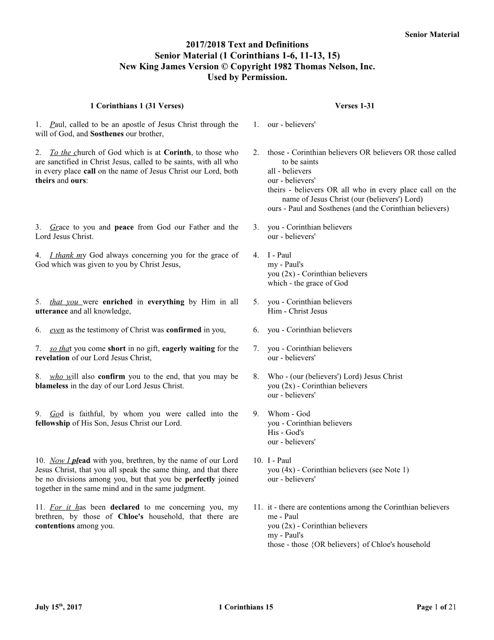 Text and Pronoun Rulings