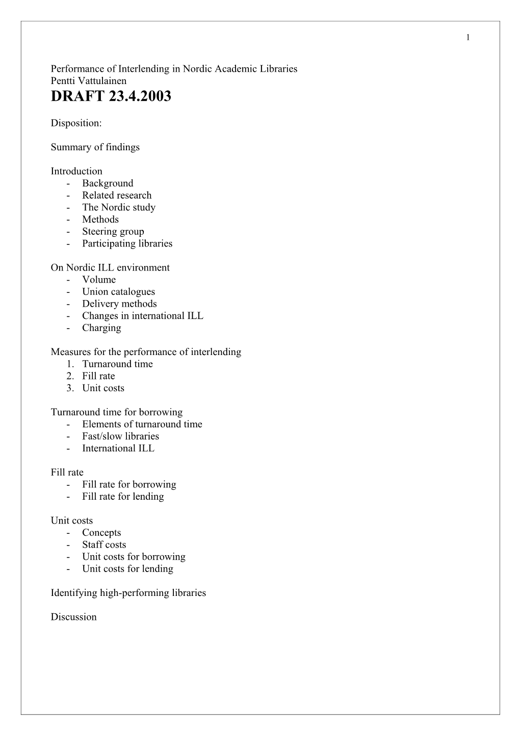 Performance of Interlending in Nordic Academic Libraries