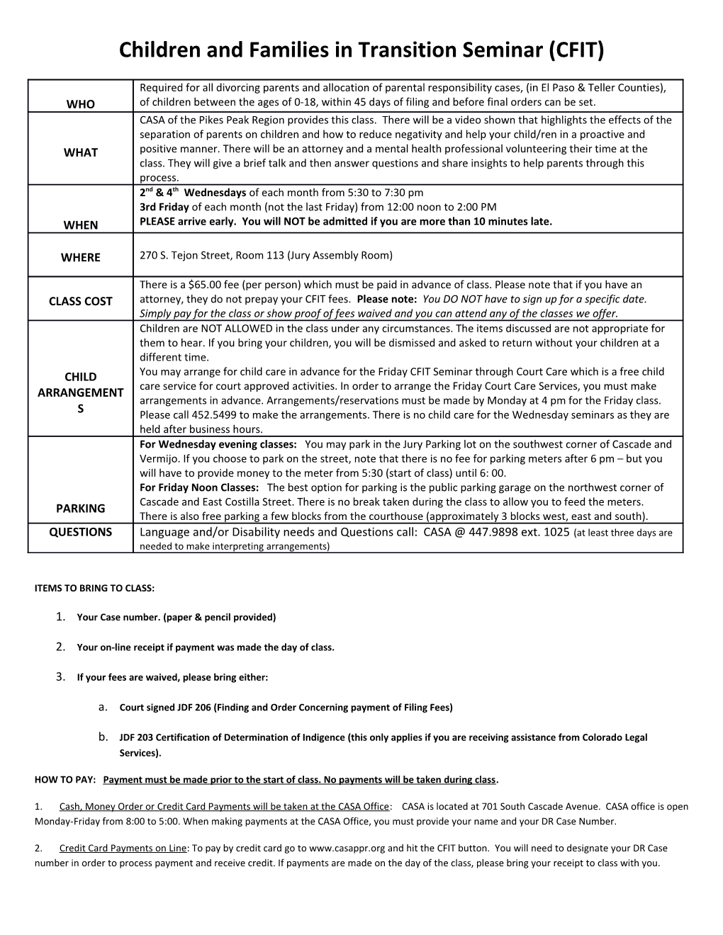 Children and Families in Transition Seminar (CFIT)