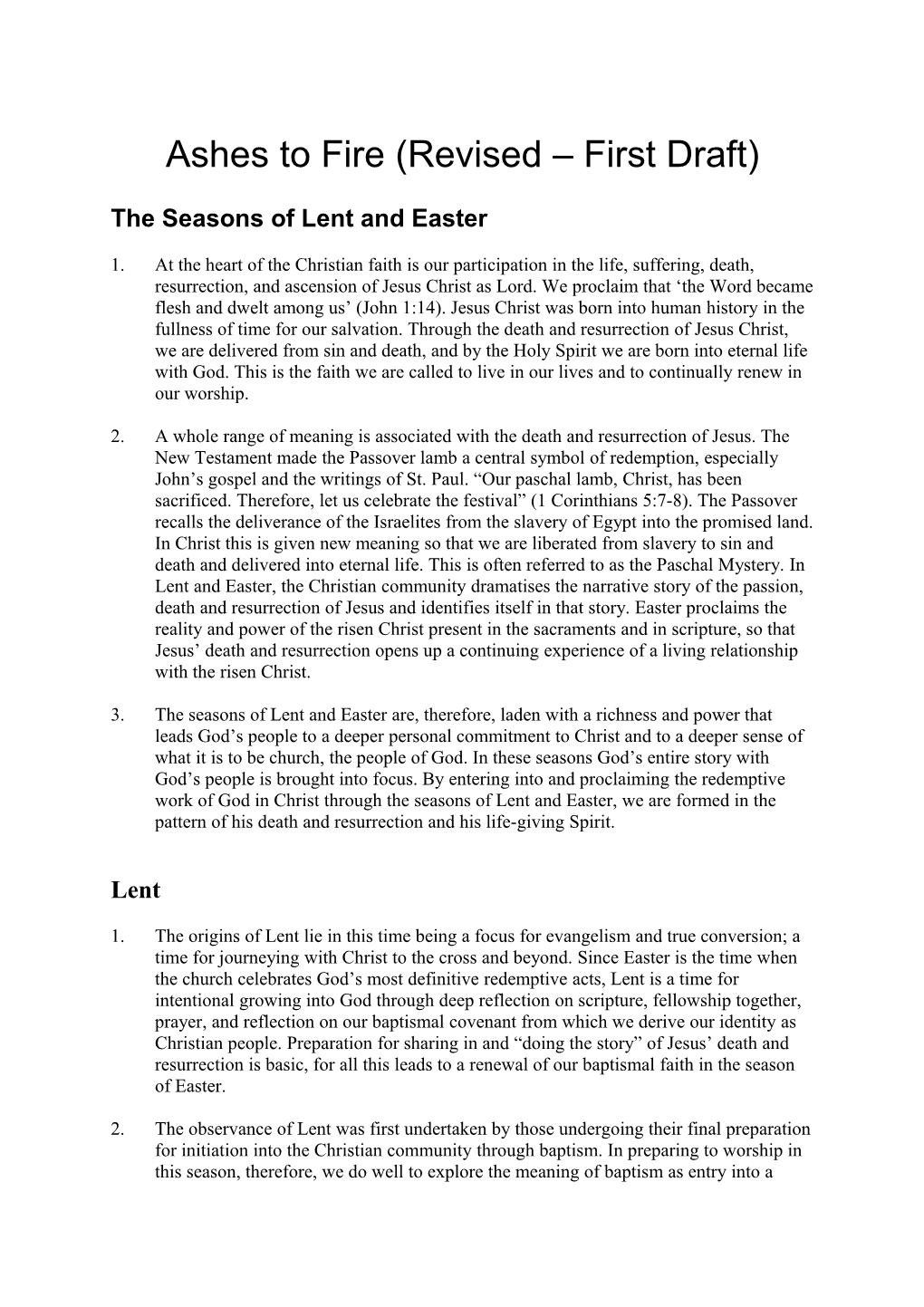 The Seasons of Lent and Easter