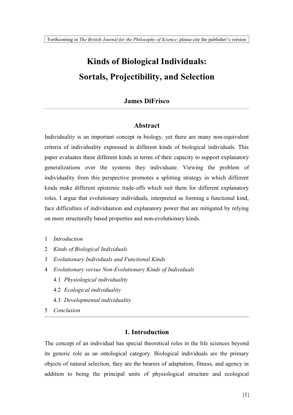 Sortals, Projectibility, and Selection