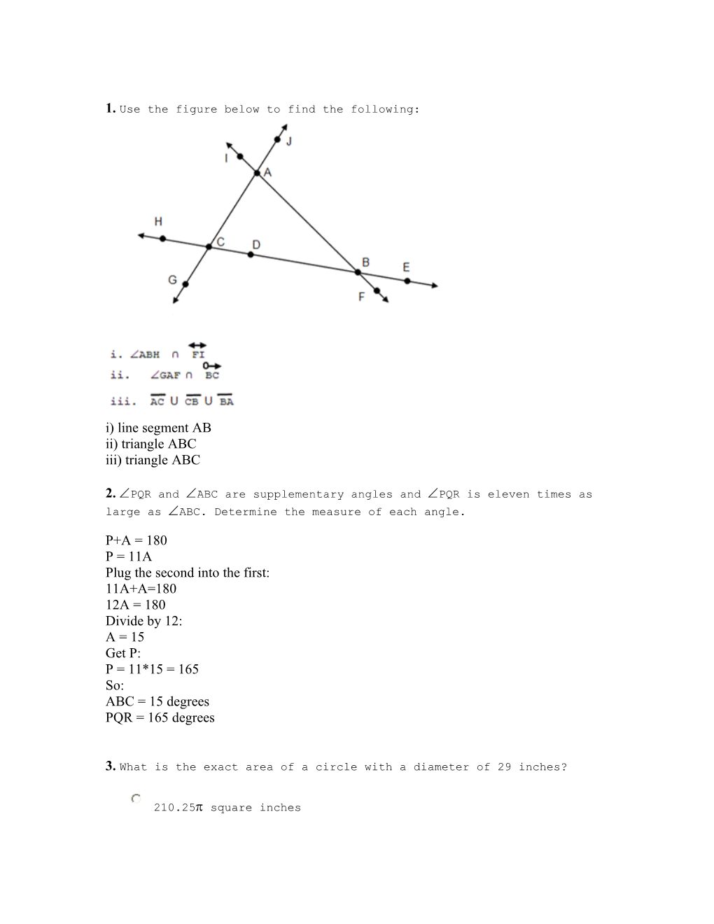 1.Use the Figure Below to Find the Following