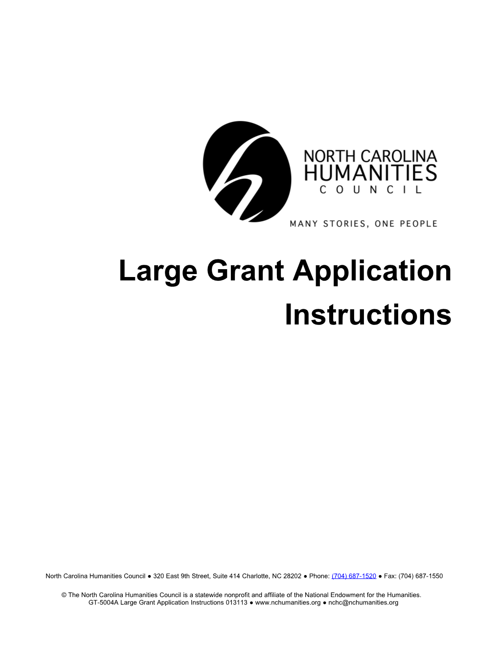 Large Grant Application Instructions