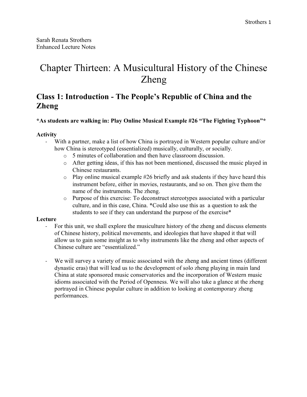 Class 1: Introduction - the People S Republic of China and the Zheng