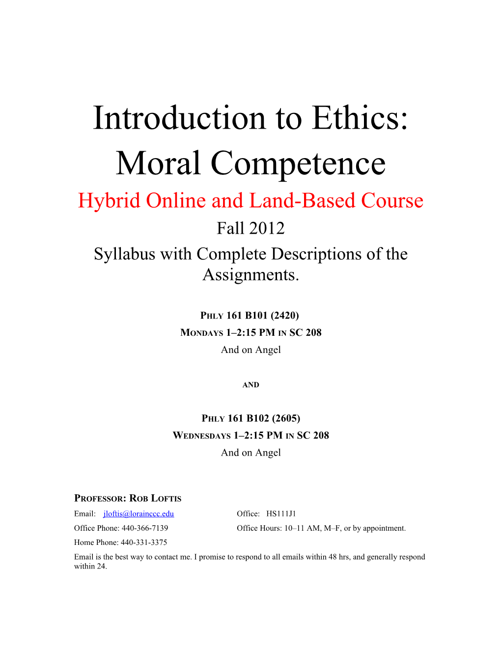 Introduction to Ethics