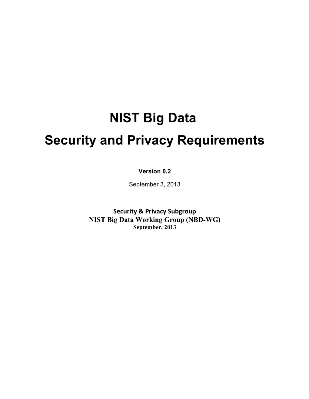 Security and Privacy Requirements