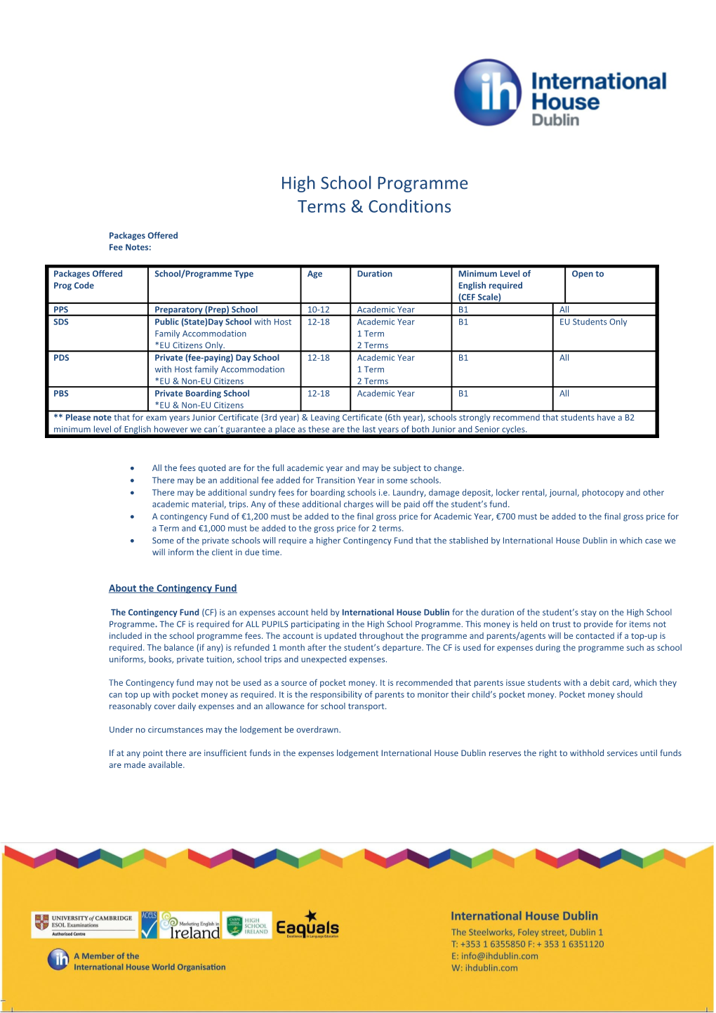 High School Programme