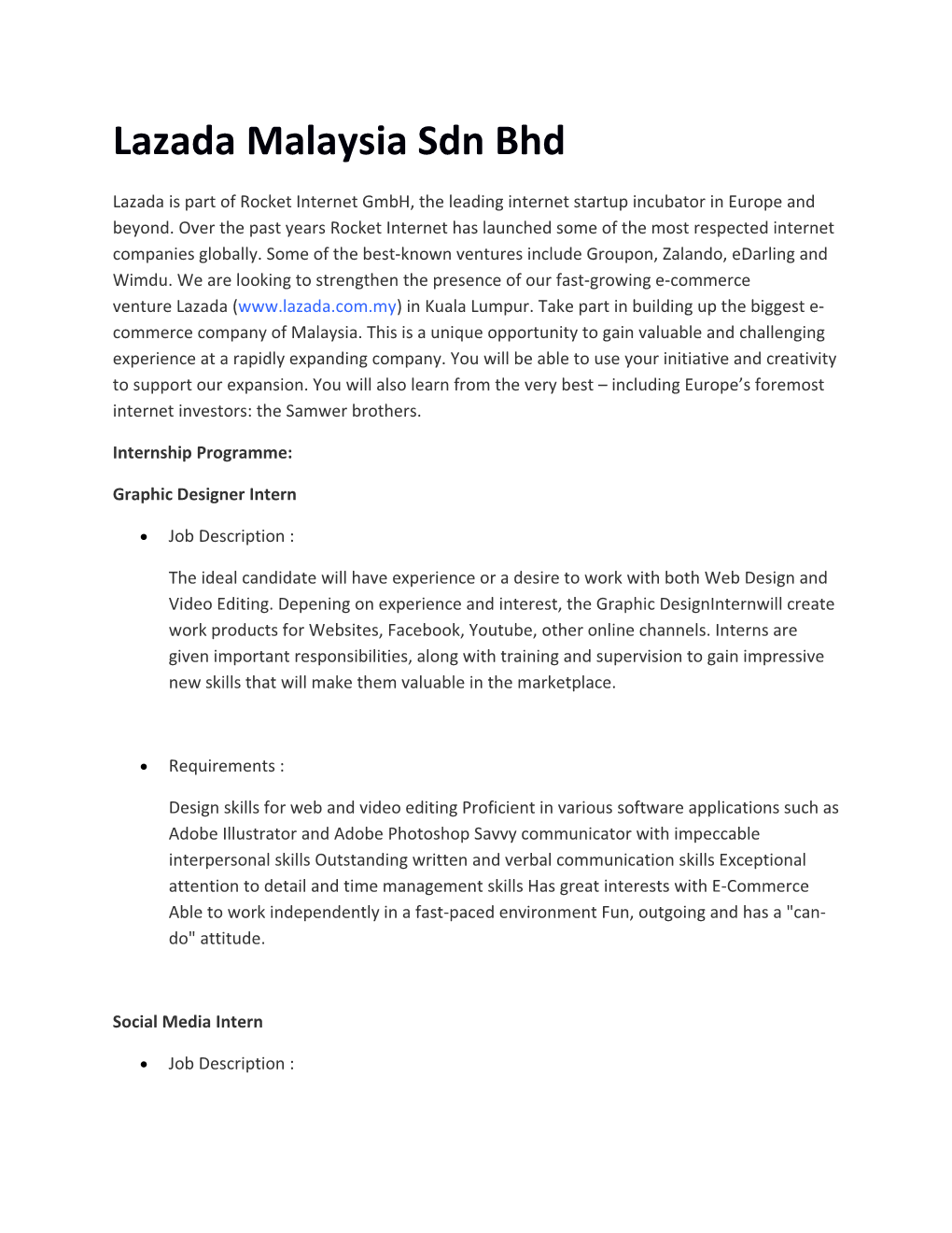 Lazada Malaysia Sdnbhd