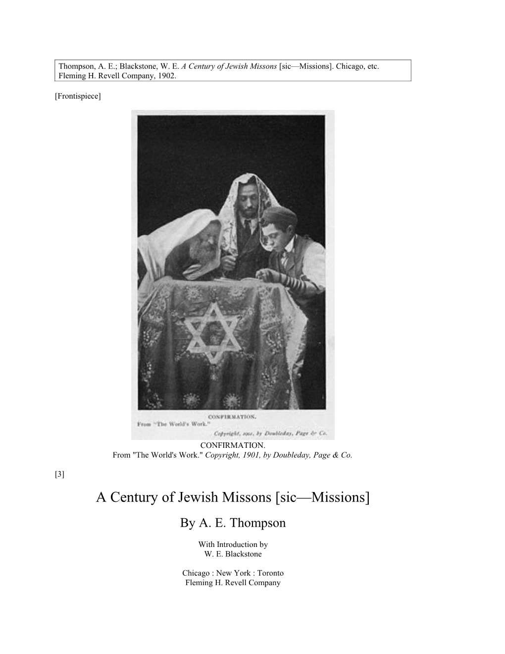 A Century of Jewish Missons Sic Missions