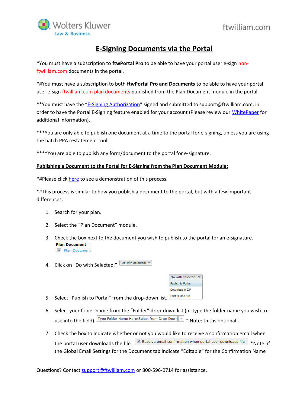E-Signing Documents Via the Portal