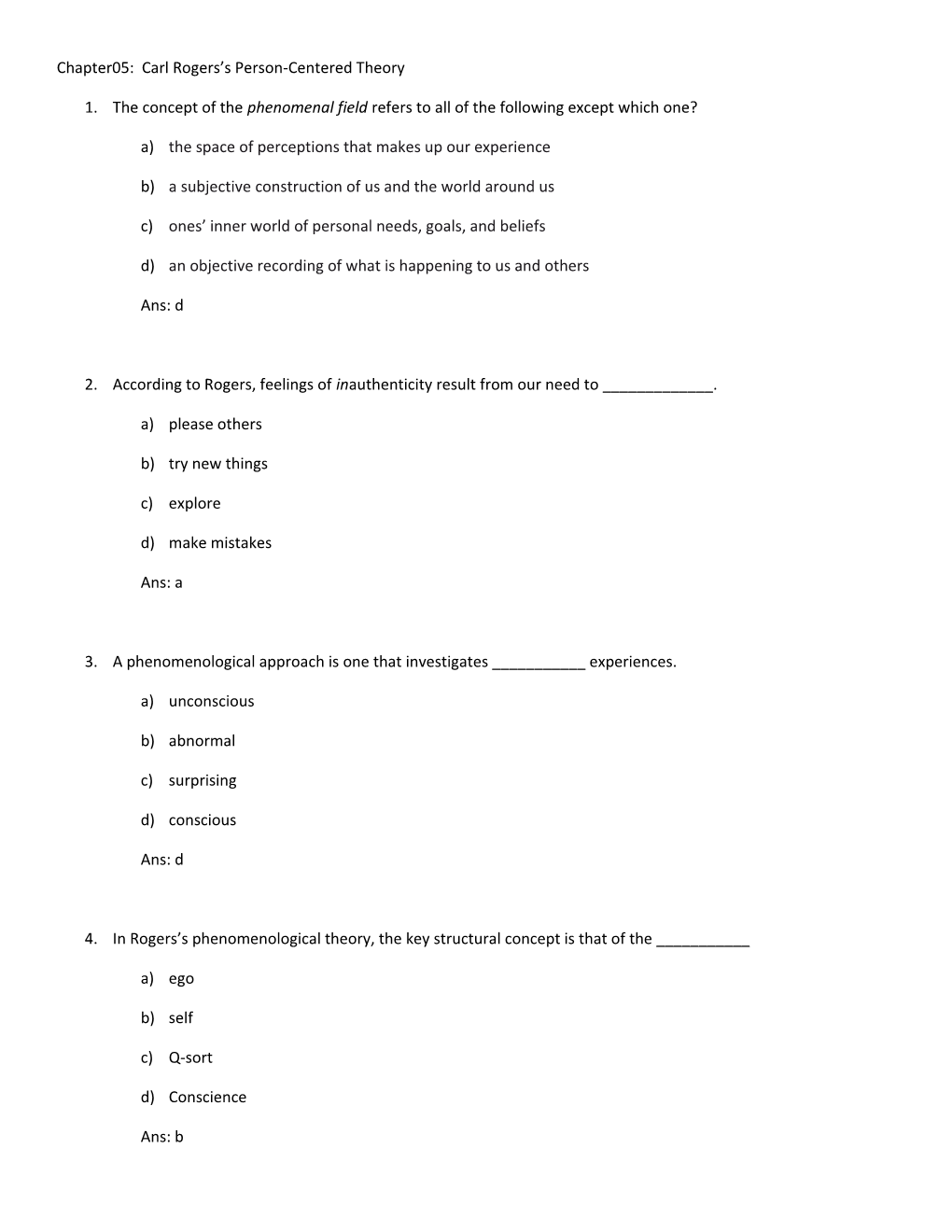 Chapter05: Carl Rogers S Person-Centered Theory