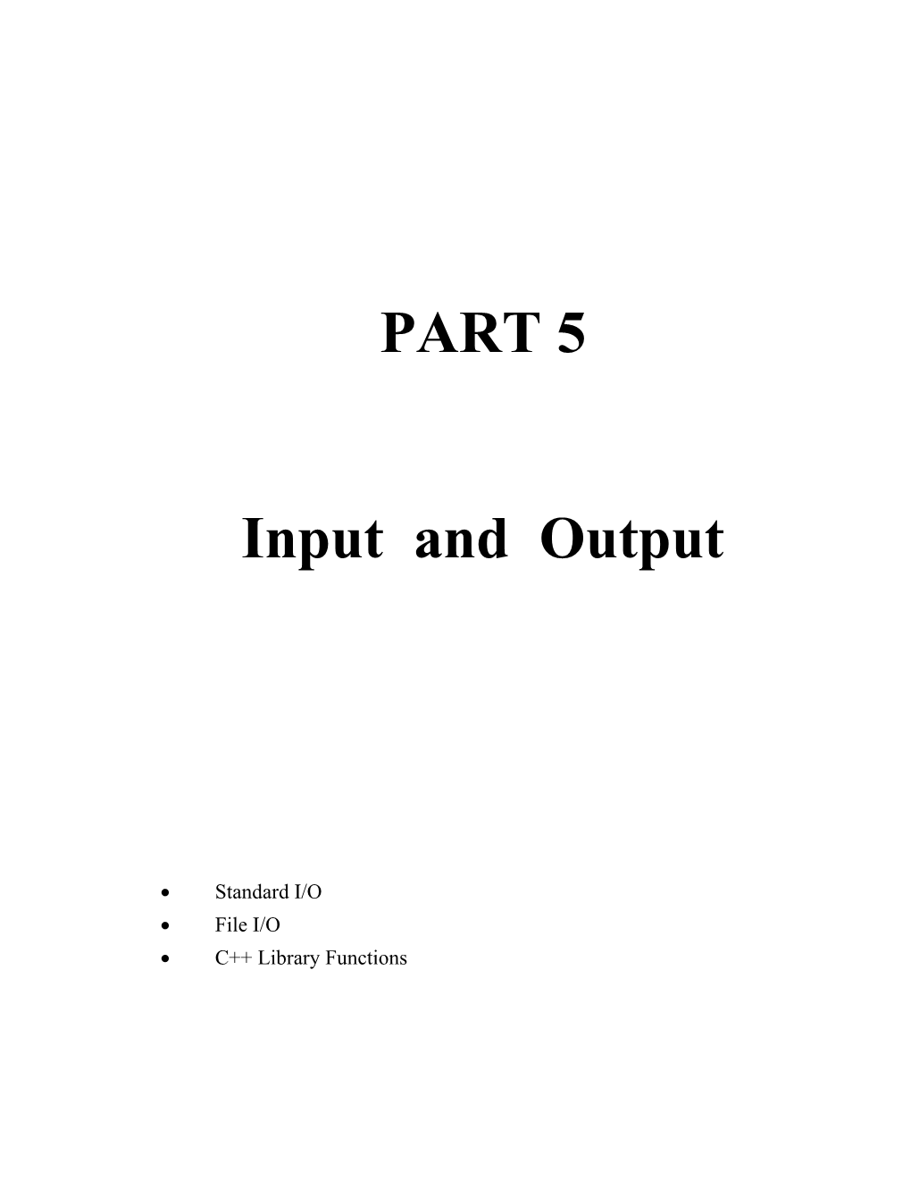 Input and Output