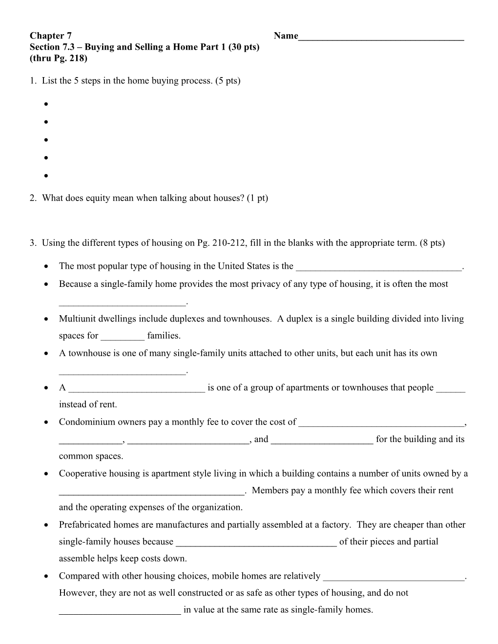 Chapter 7 the Finances of Housing