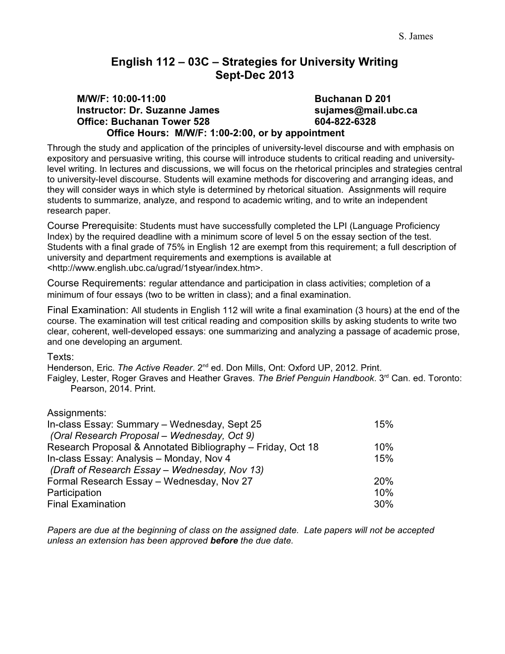 English 474F Section 006 Studies in Contemporary Literature