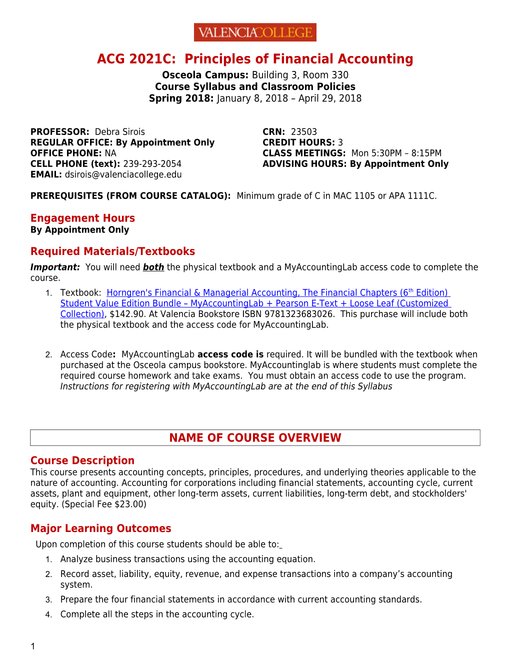 ACG 2021C: Principles of Financial Accounting