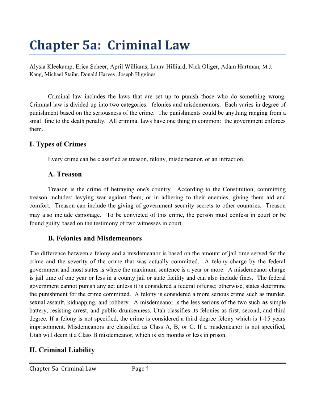 Chapter 5A: Criminal Law