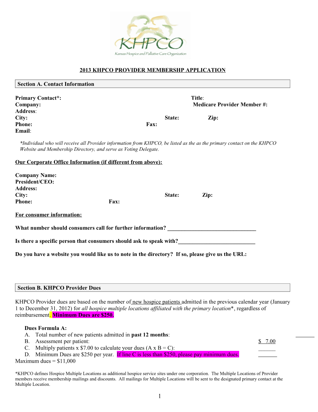 2007 Provider Activation Form - DRAFT