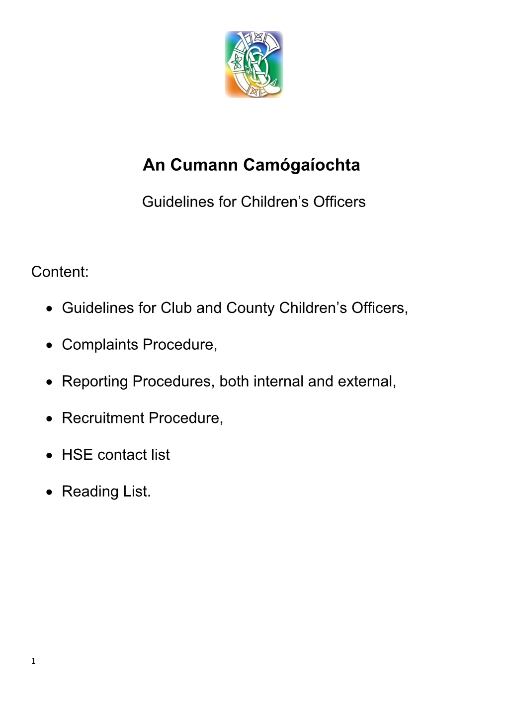 Guidelines for Children S Officers