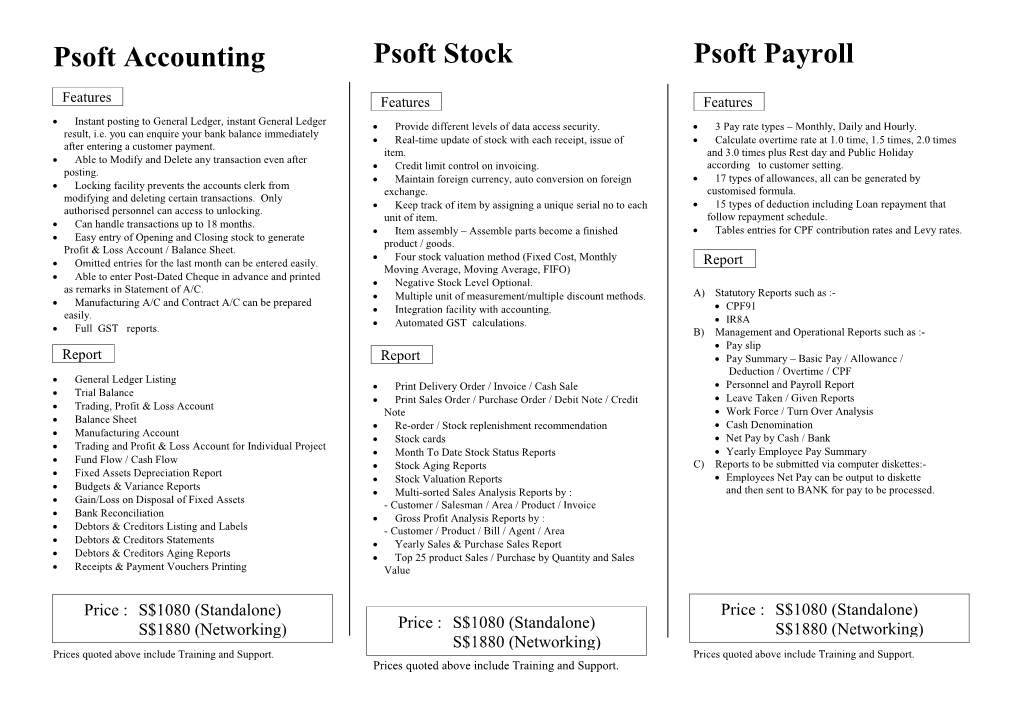 Psoft Accounting