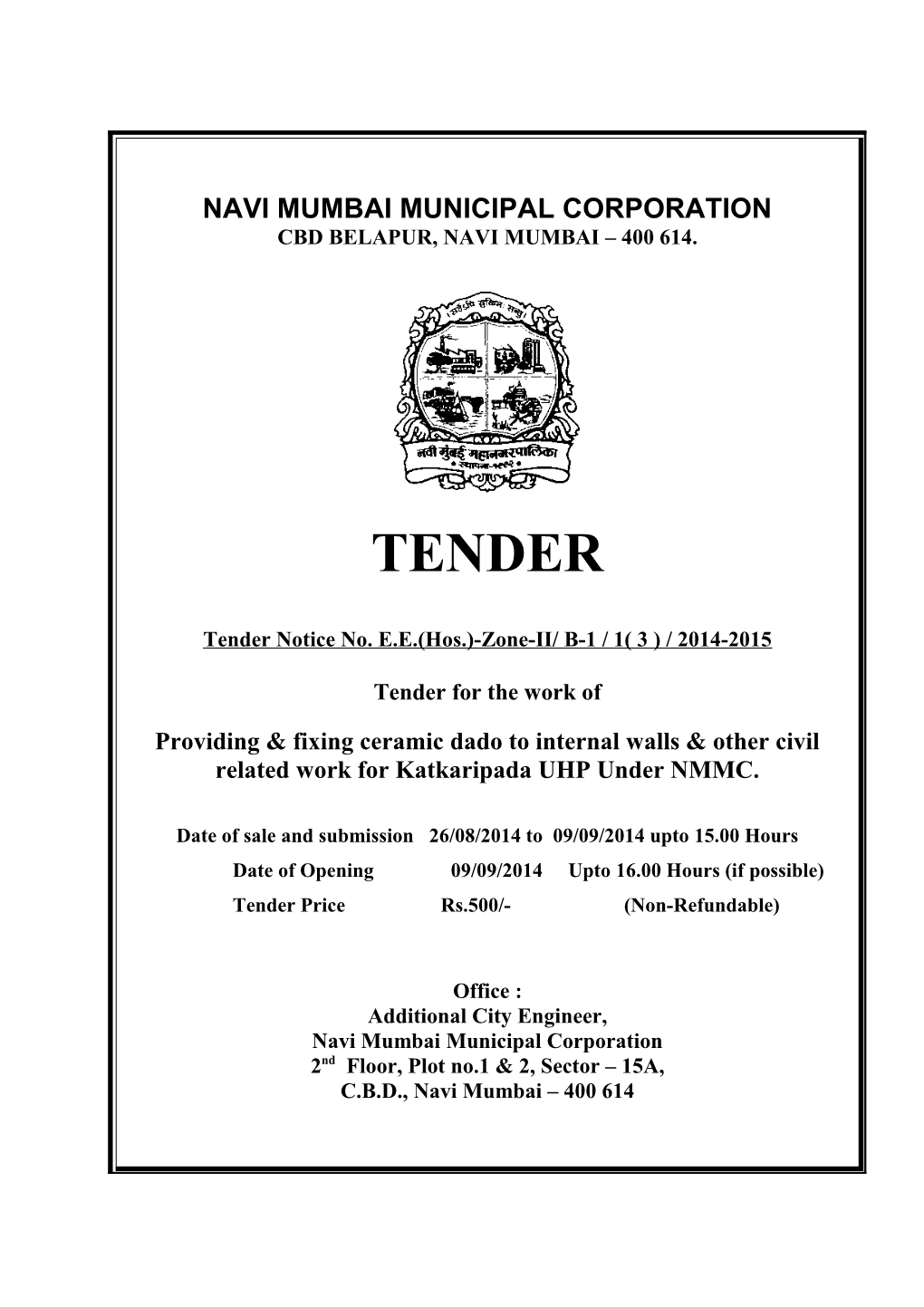 Detailed Tender Notice to Contractor