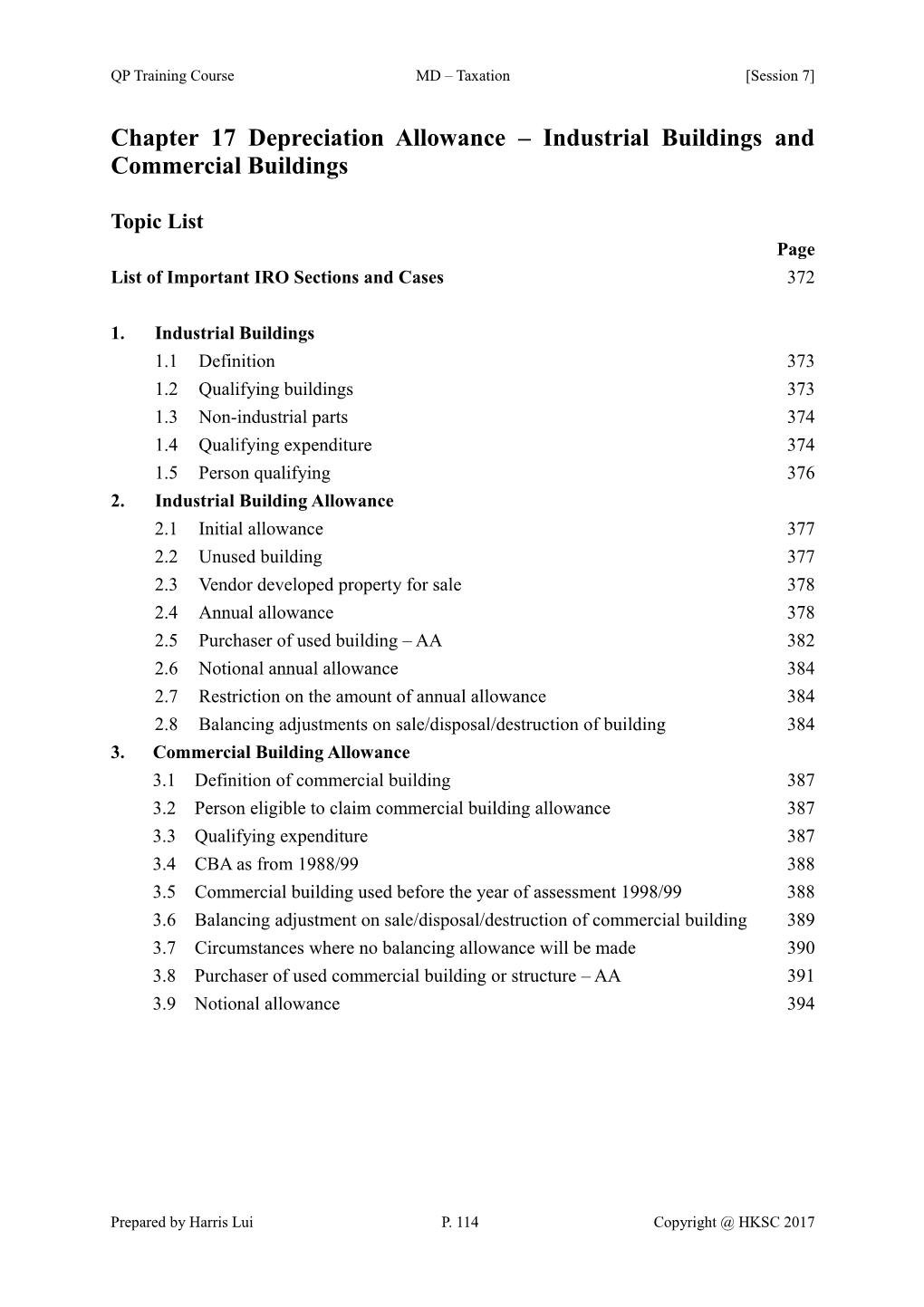 Chapter 15 Depreciation Allowance Industrial Buildings and Commercial Buildings