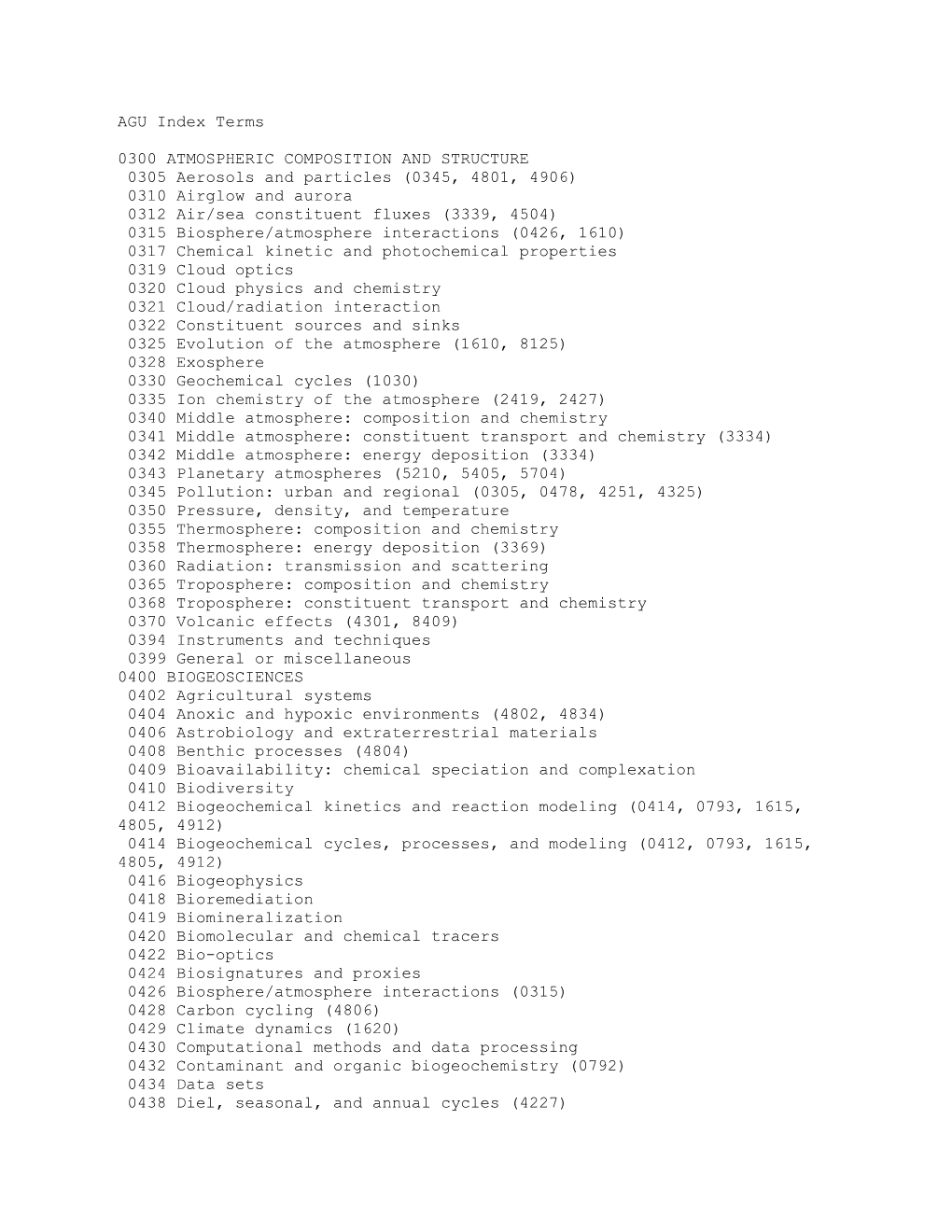 0300 Atmospheric Composition and Structure