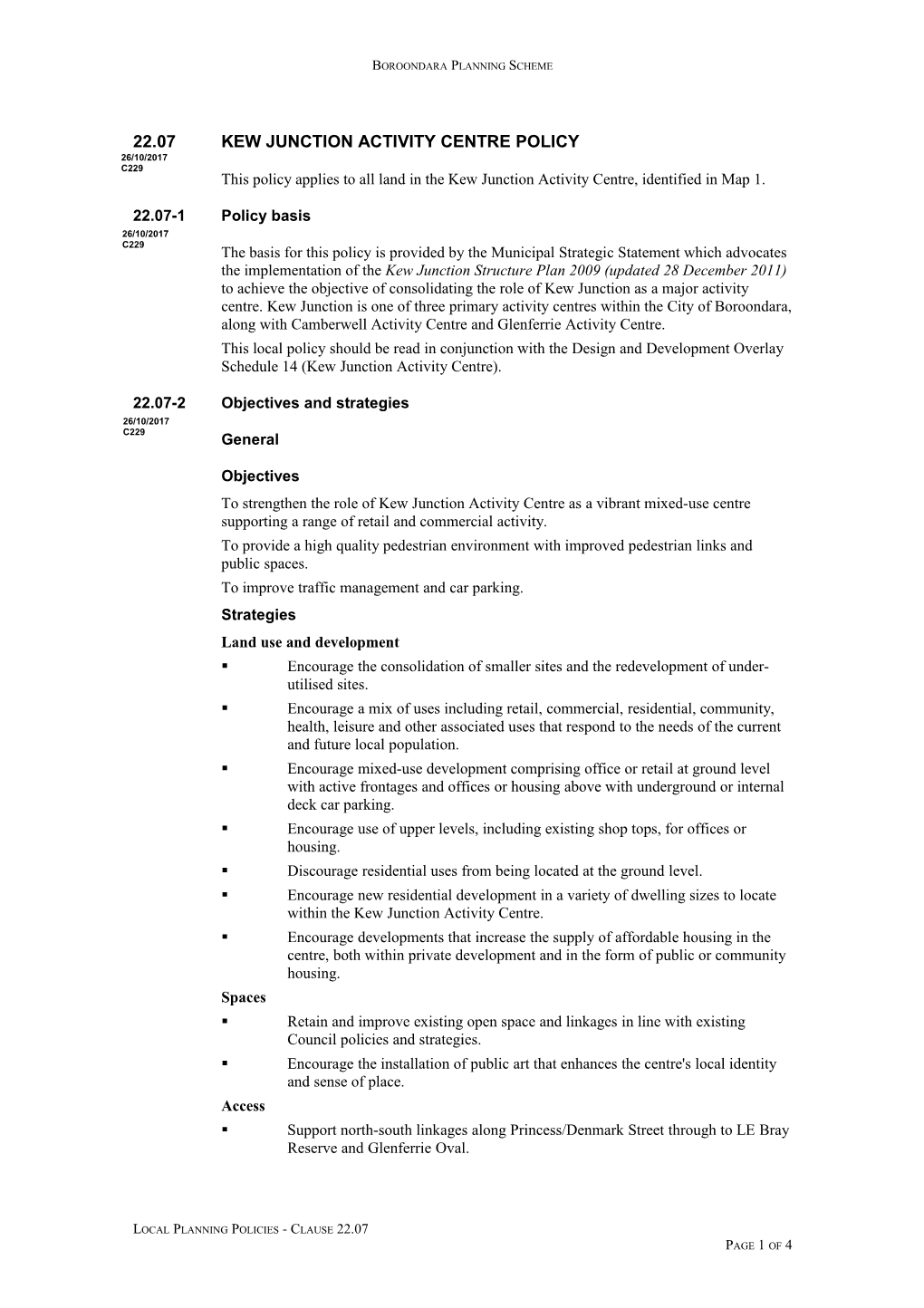 Boroondaraplanning Scheme