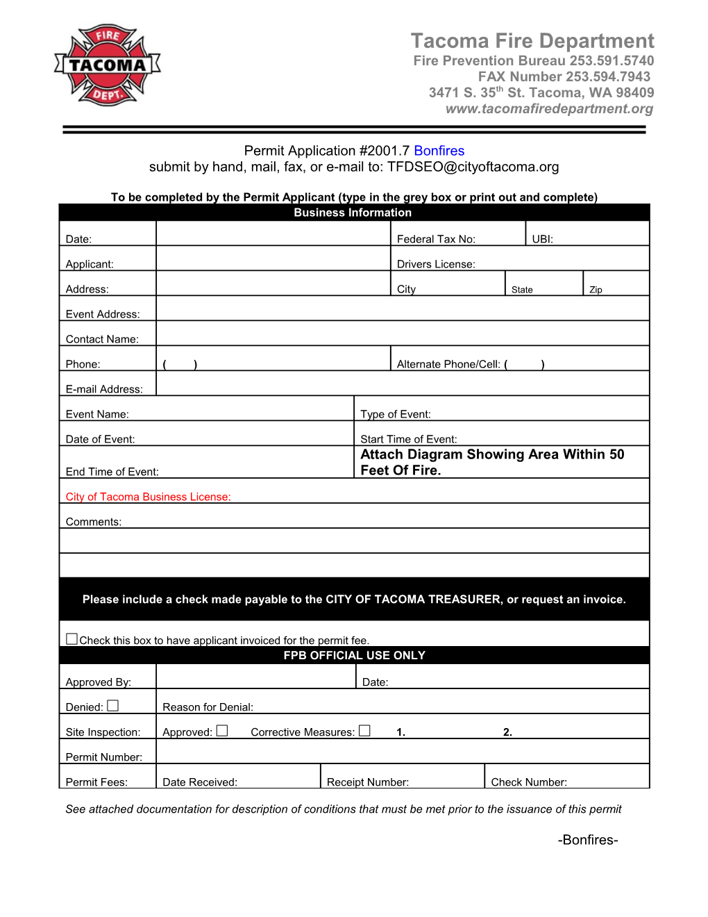 Permit Application #2020 Hot Works - Cutting and Welding