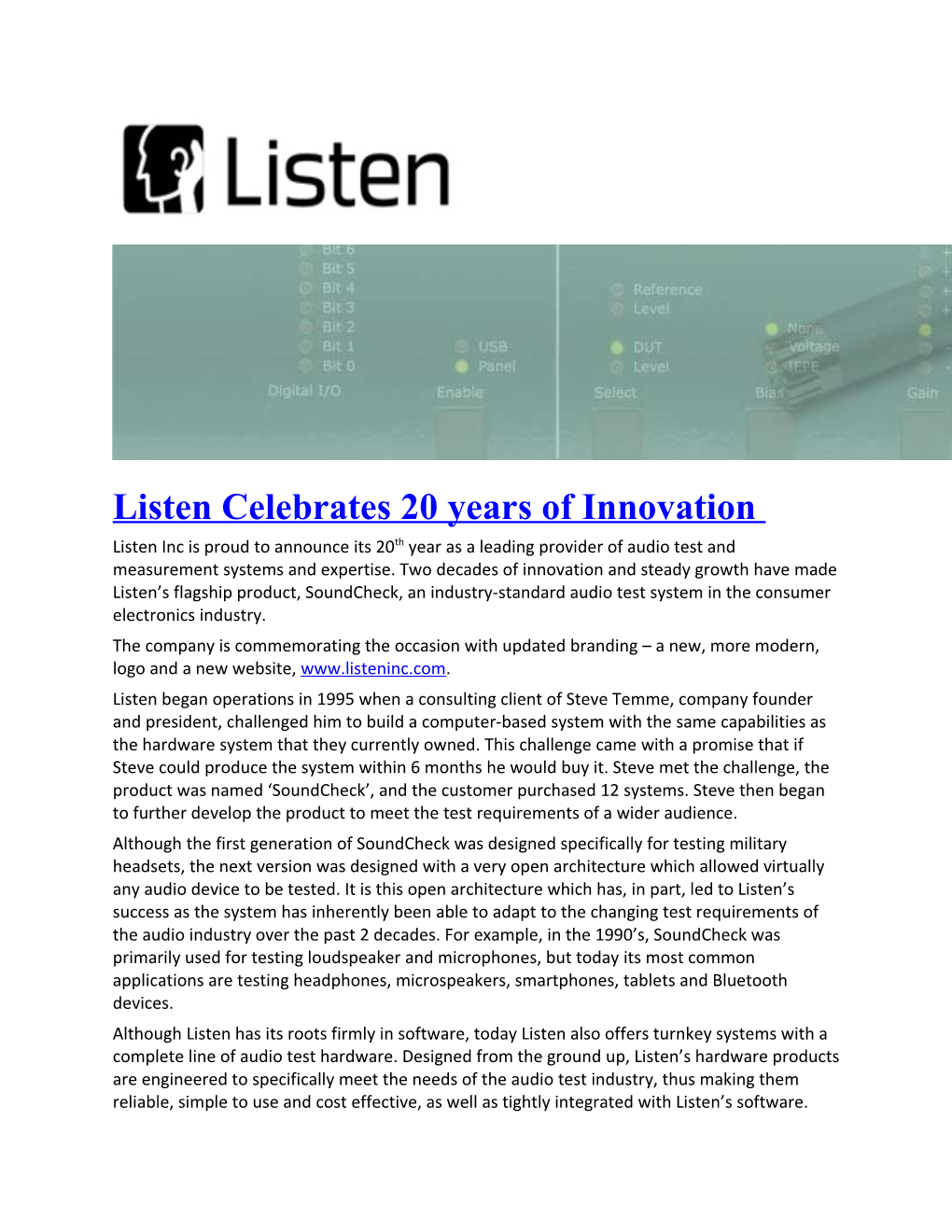 Listen Celebrates 20 Years of Innovation