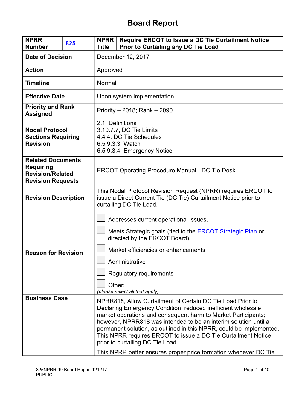 Please Note That the Following NPRR Also Proposes Revisions to the Following Sections