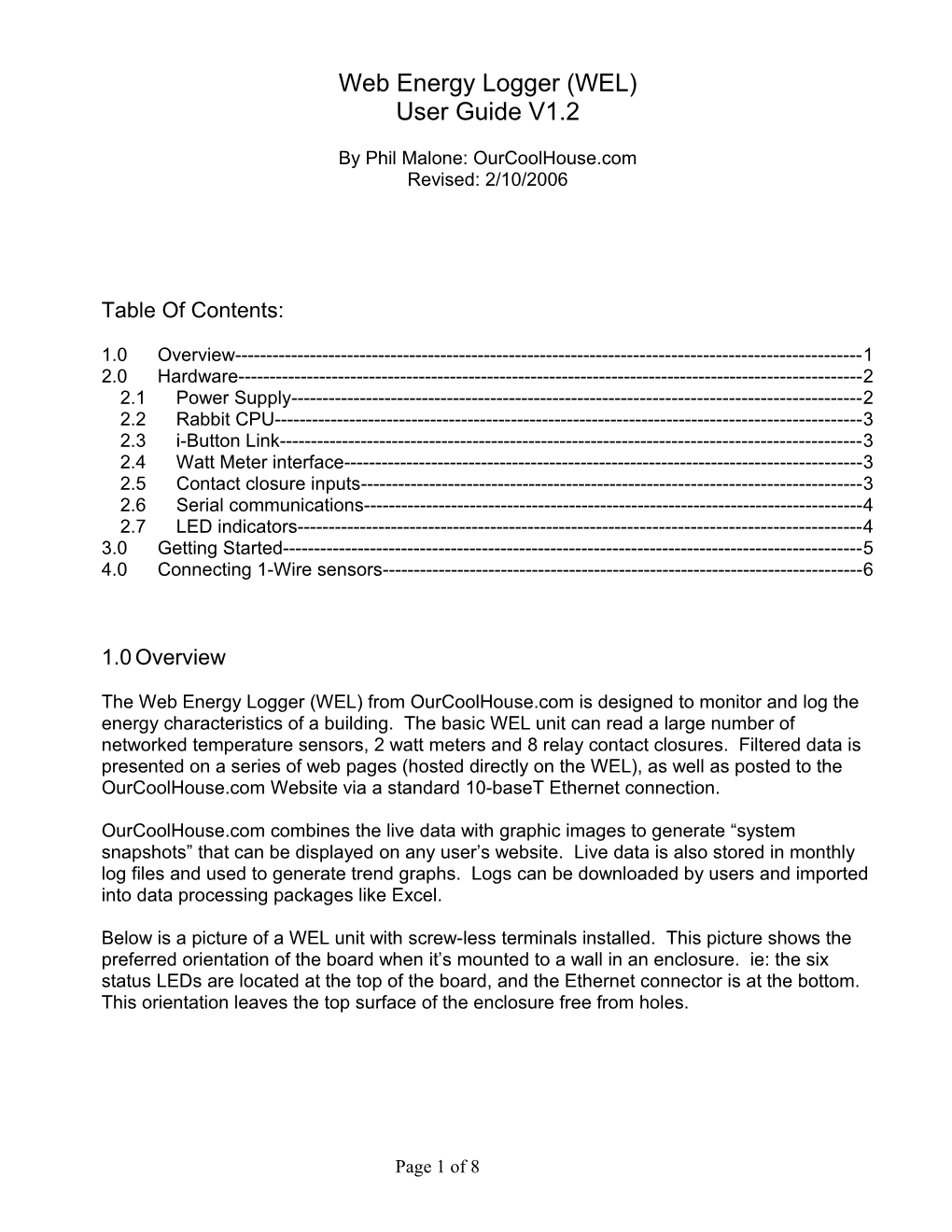 Web Energy Logger (WEL)